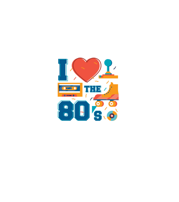 'I love the 80s - Iubesc anii ''80' model alb pe tricou