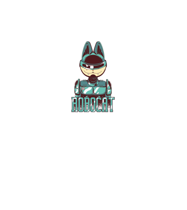 Robocat - Pisică Robot model gri pe tricou