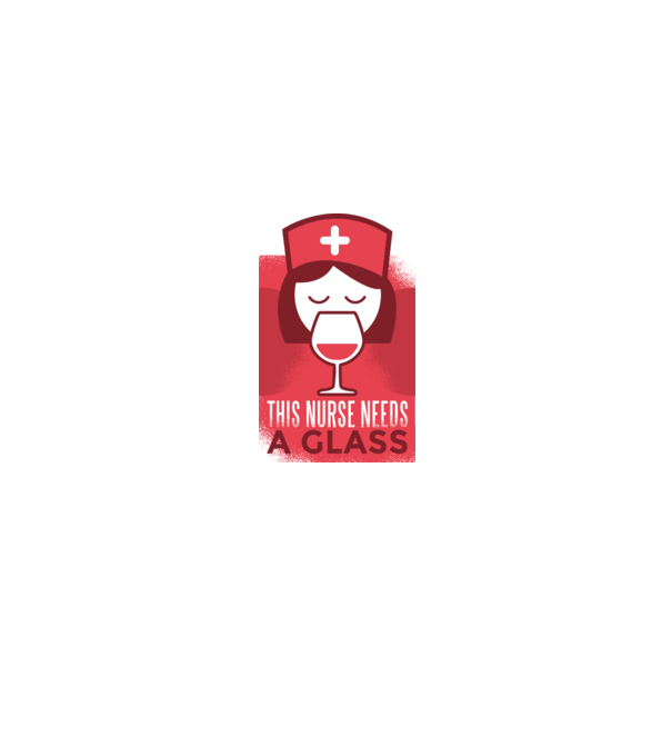 Această asistentă are nevoie de un pahar de vin model alb pe tricou