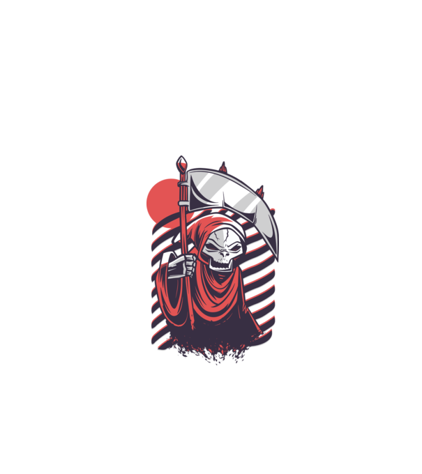 Moartea - Grim Reaper model alb pe tricou