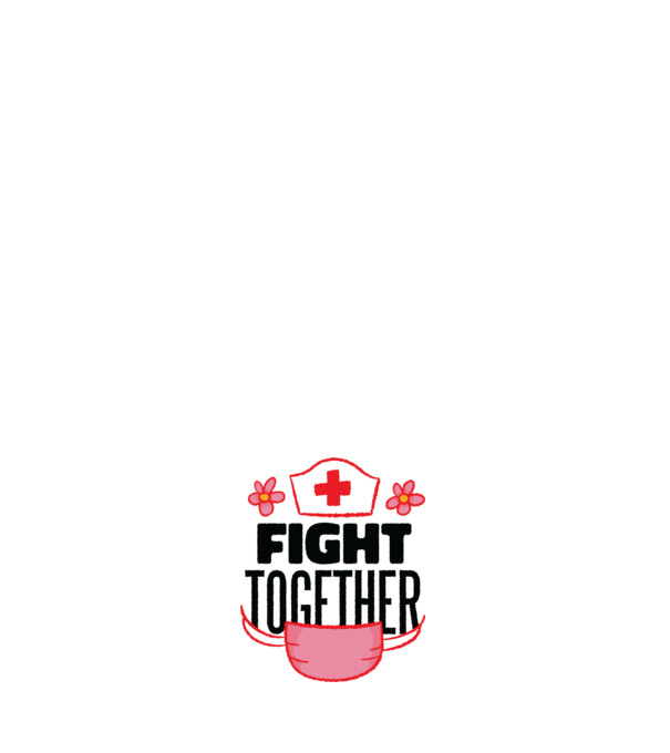 Fight together Asistentă medicală model negru pe tricou