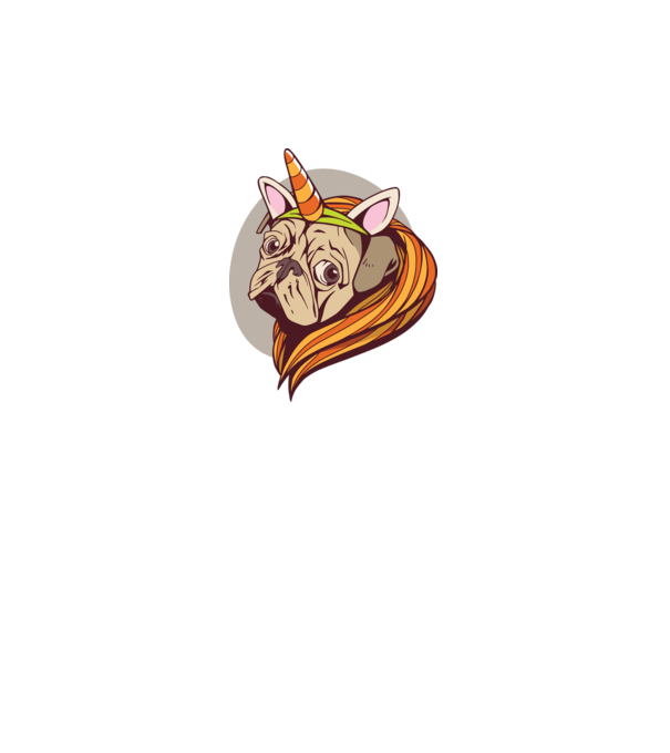 Halloween Mops în costum de Unicorn model gri pe tricou