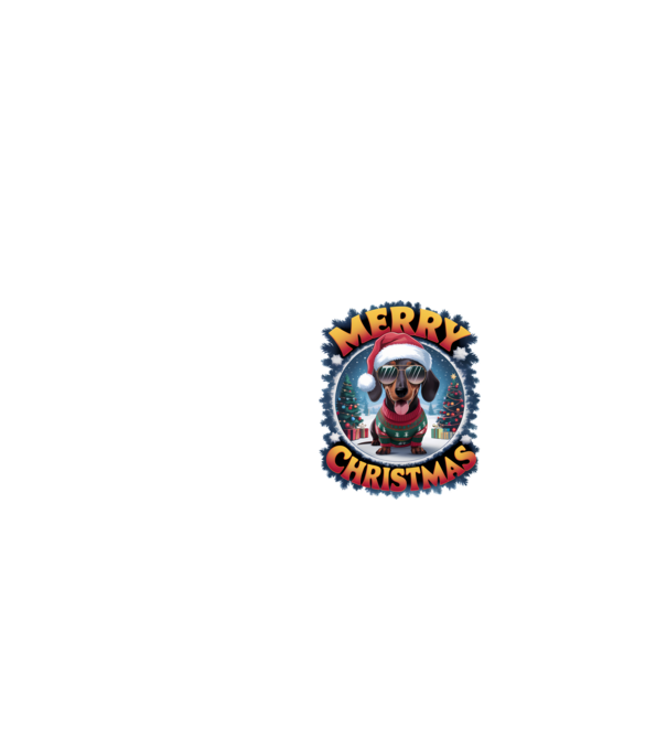 Merry Christmas Teckel model alb pe tricou