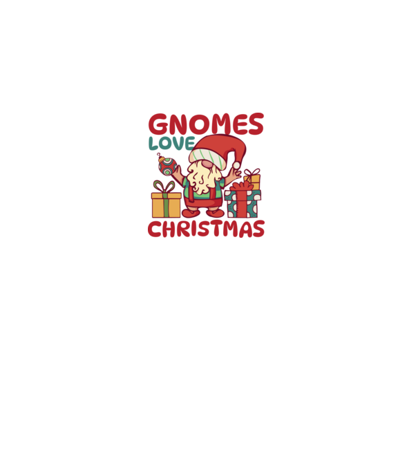 Gnomes LOVE Christmas model alb pe tricou