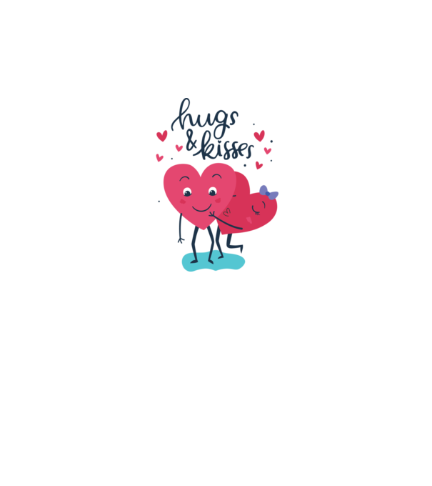 'Hugs and Kisses Tricou drăguț pentru Valentine''s Day' model alb pe tricou