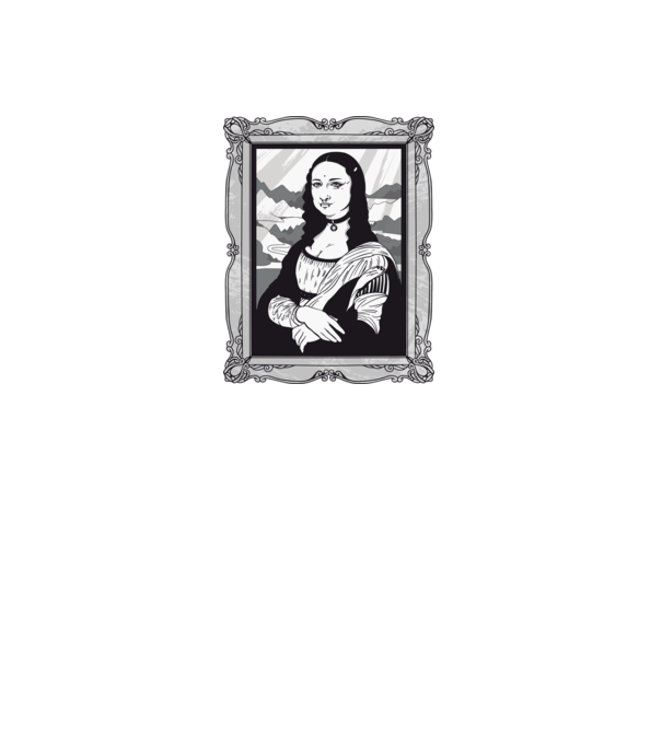 Mona Lisa gotică model negru pe tricou