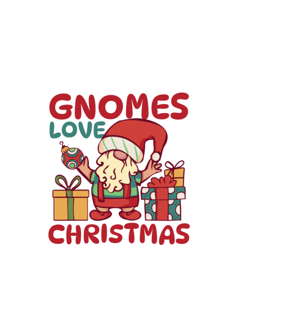 Gnomes LOVE Christmas model alb pe tricou