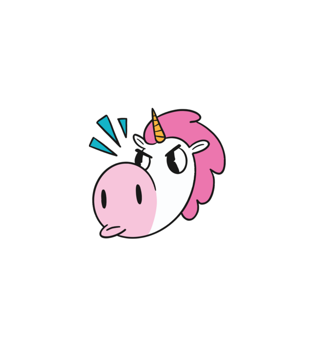 Unicorn supărat model gri pe tricou