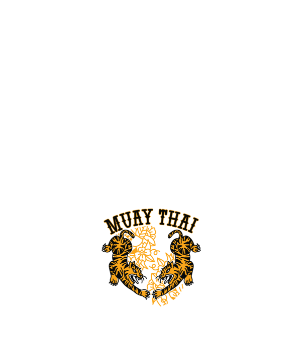 Tigri Muay Thai model negru pe tricou