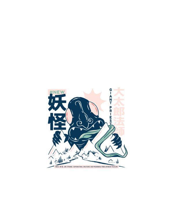 Daidarabotchi Yokai Anime model alb pe tricou