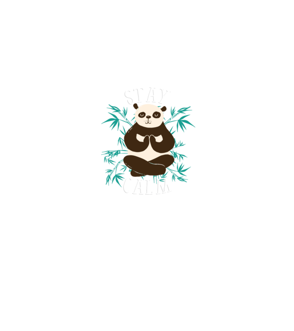 Stay Calm Panda meditație model albastru jeanși pe tricou