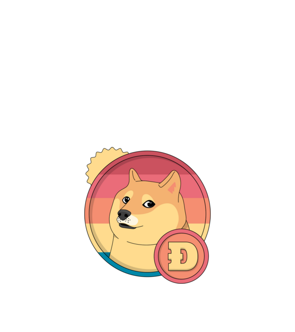 Doge Coin model albastru închis pe tricou