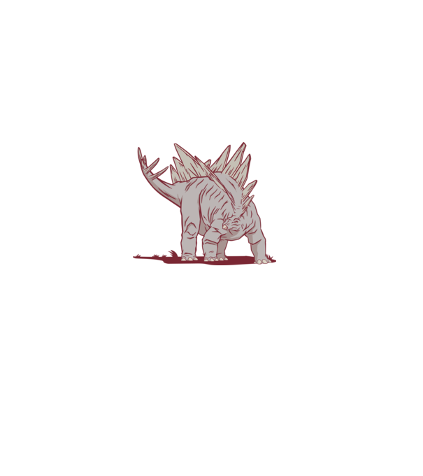 Stegosaurus dinozaur model albastru deschis pe tricou