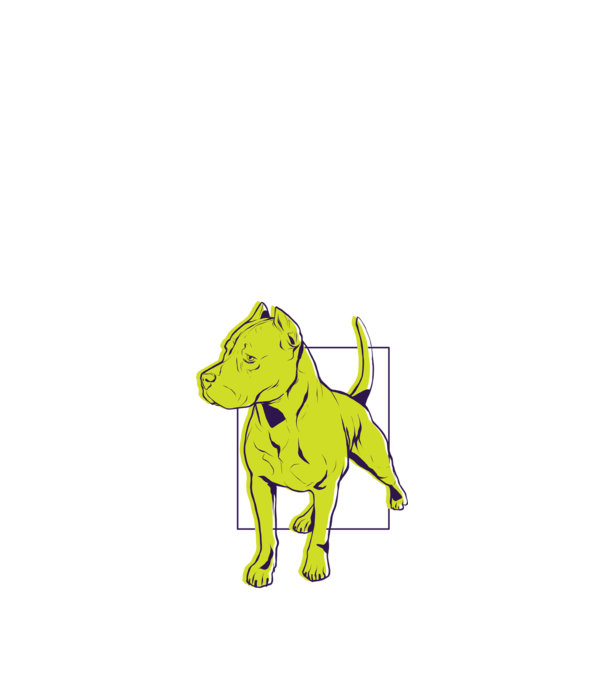 Câine Pitbull model albastru închis pe tricou