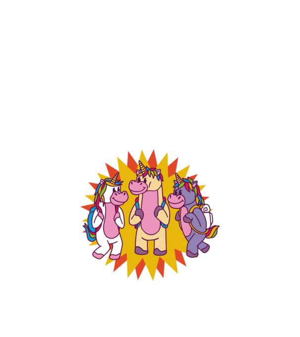 Unicorni școlari model alb pe tricou