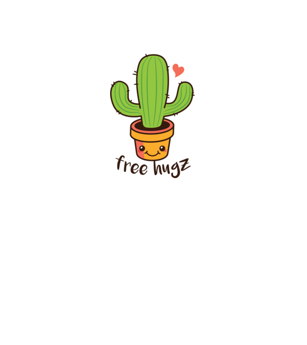 Free Hugz tricou amuzant Cactus model alb pe tricou
