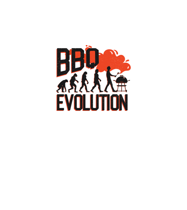 BBQ Evoluție Grătar model alb pe tricou