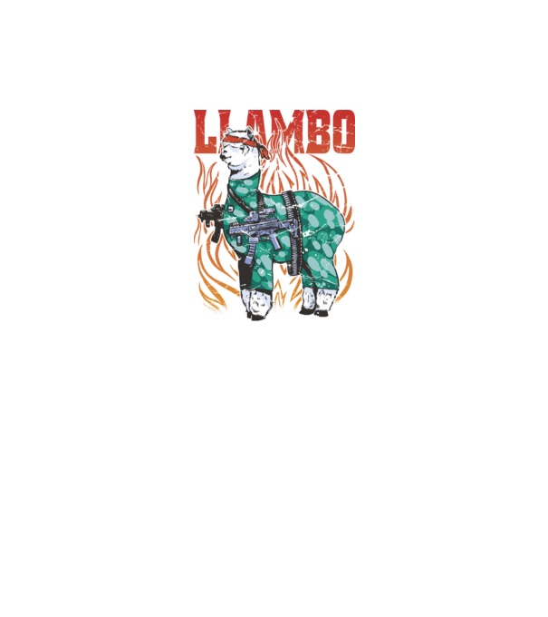 Llambo Lama model negru pe tricou