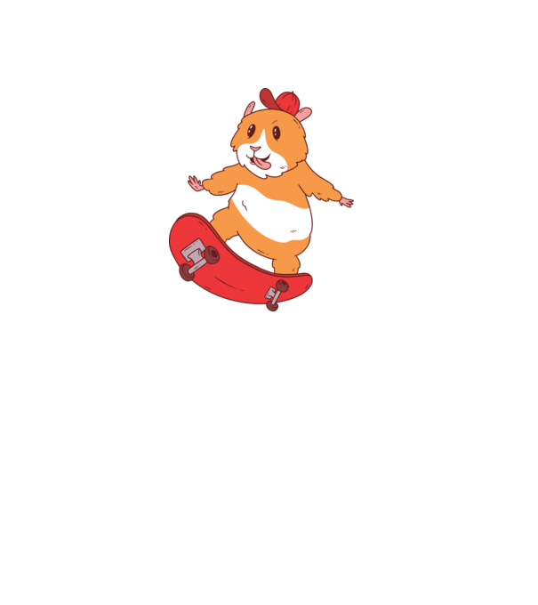 Hamster Skateboarder model albastru deschis pe tricou
