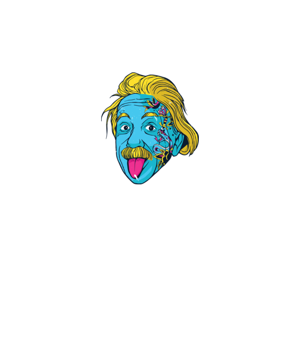 Hippy Albert Einstein model alb pe tricou