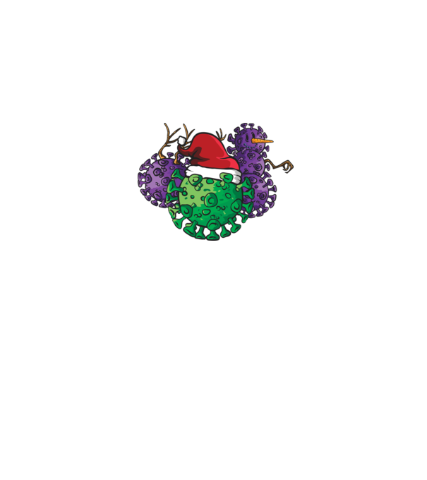 Christmas Covid model alb pe tricou