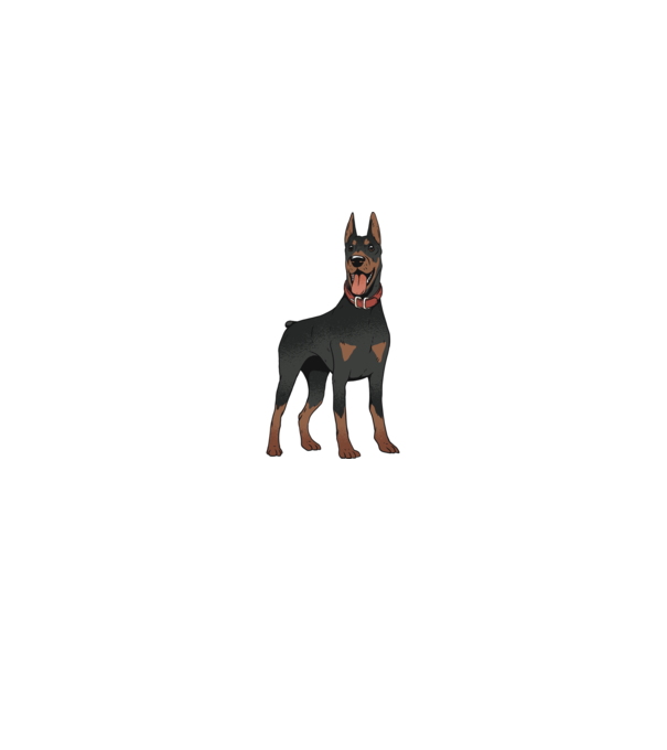 Tricou cu câine dobermann model gri pe tricou