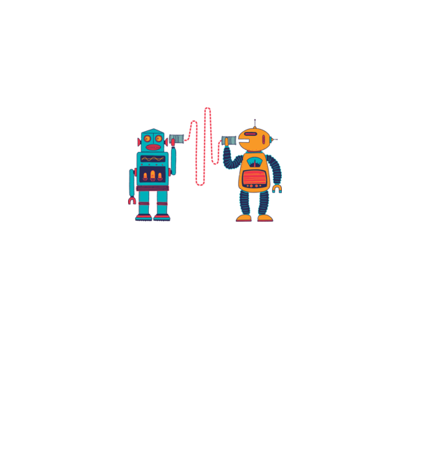Walkie Talkie Robot model alb pe tricou
