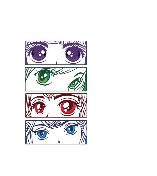 Anime ochi de fată Pop Art model alb pe tricou