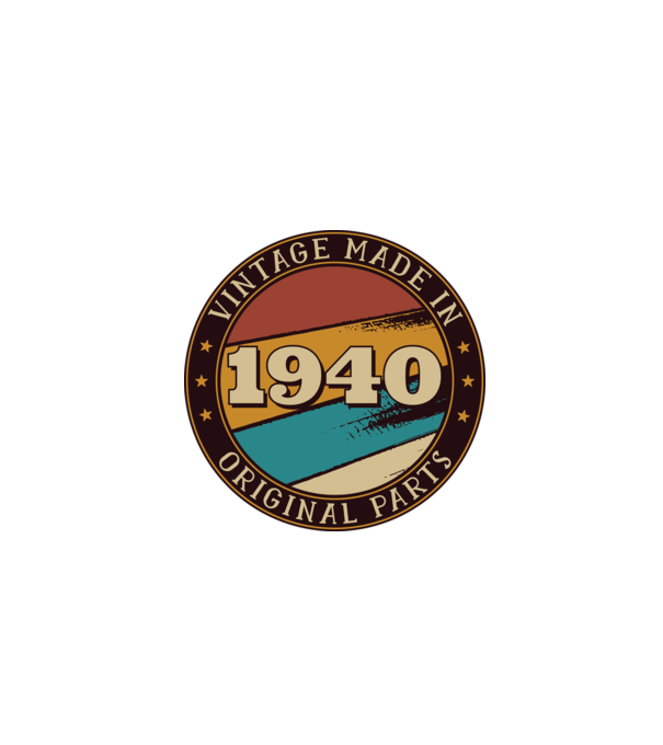 Vintage Made in 1940 Original Parts Retro Birthday model negru pe tricou