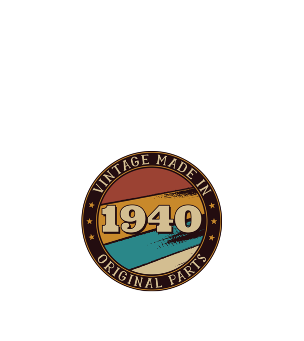 Vintage Made in 1940 Original Parts Retro Birthday model negru pe tricou