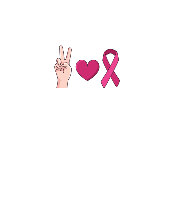 Peace Love lupta împotriva cancerului de sân model roz deschis pe tricou