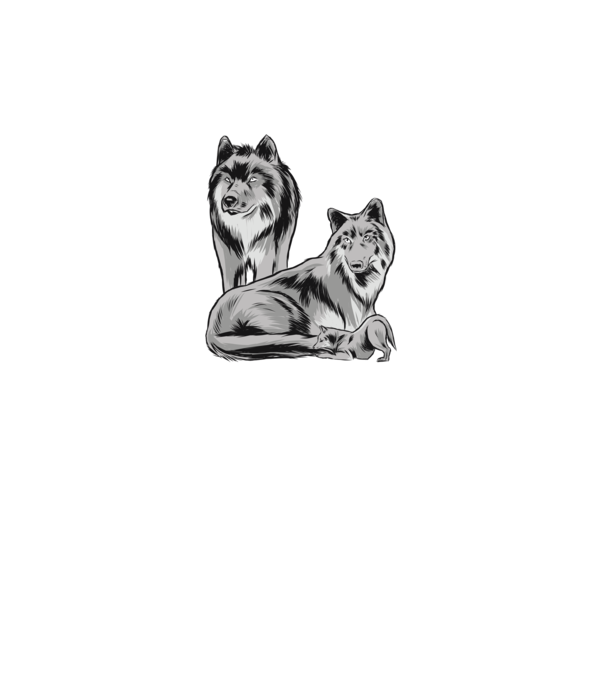 Familie de lupi model gri pe tricou