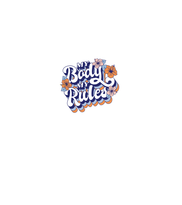 My Body My Rules model alb pe tricou