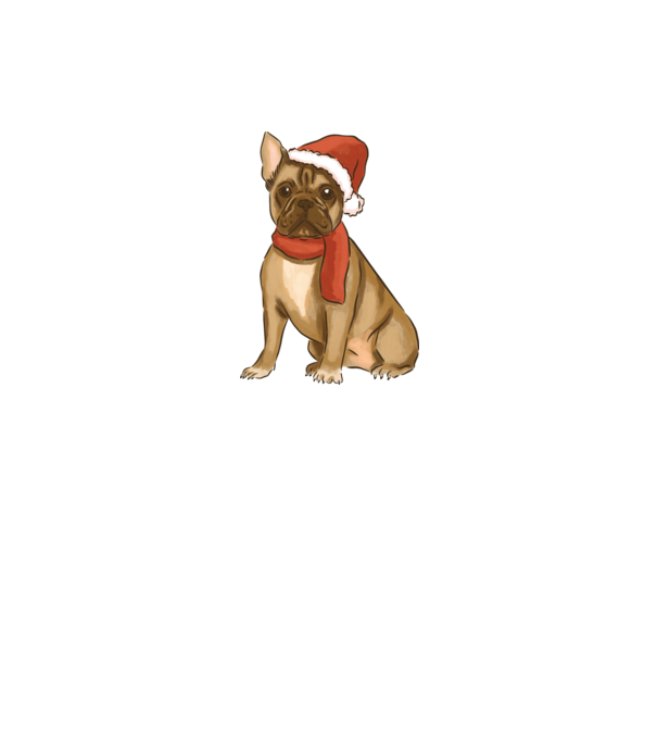 Bulldog francez de Crăciun model alb pe tricou