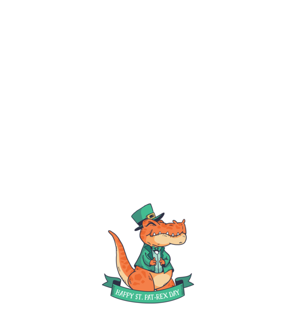 Dinozaur Sfântul Patrick model verde pe tricou