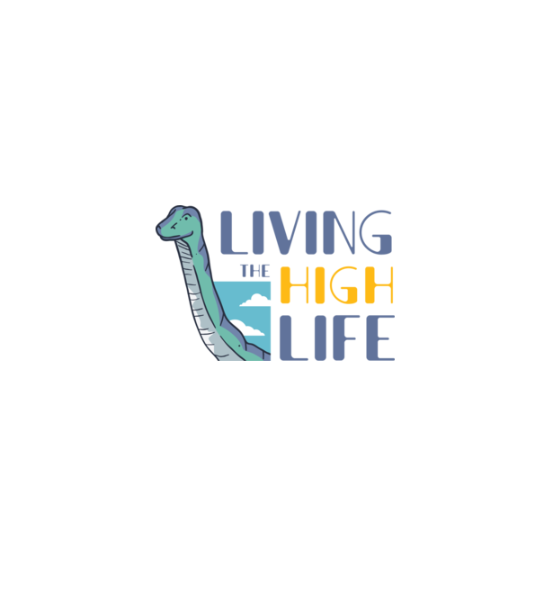 Living the High Life Dinosaur model negru pe tricou