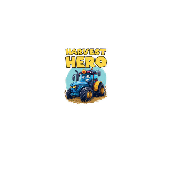 Harvest Hero Tractor model negru pe tricou