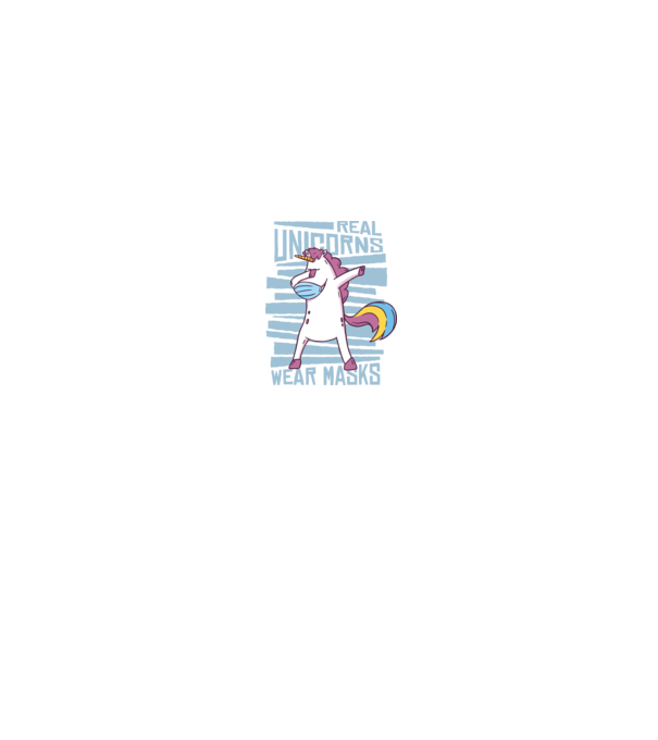 Unicorn DAB Mască model negru pe tricou