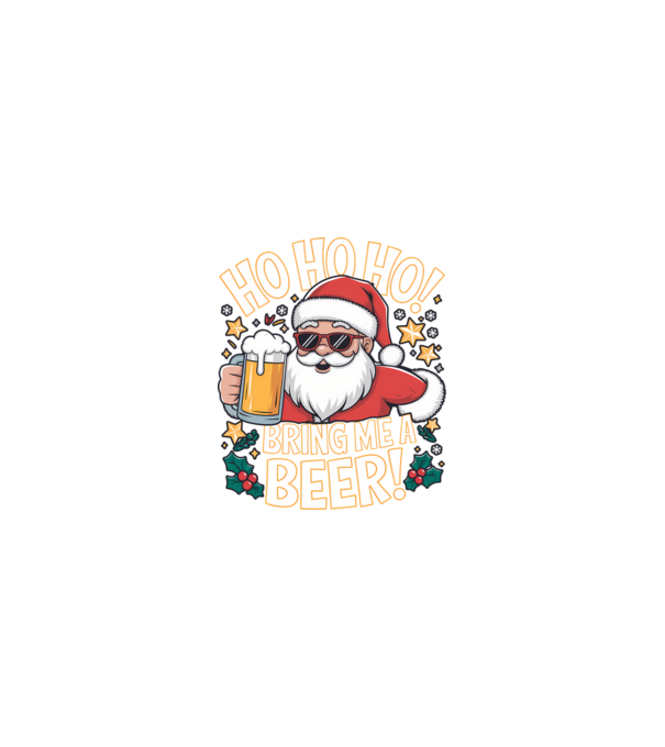 HO HO HO bring me a BEER santa Negru model nisipiu pe tricou