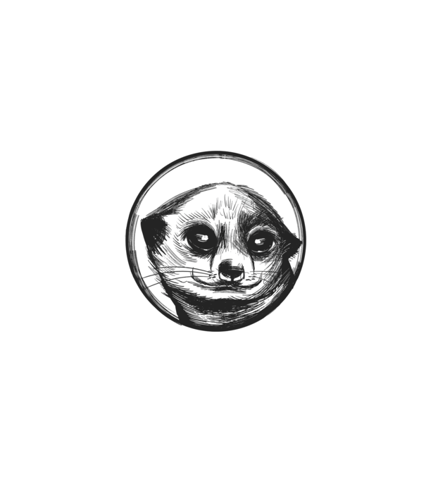 Pui de suricata model negru pe tricou