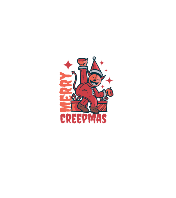 Merry Creepmas model alb pe tricou