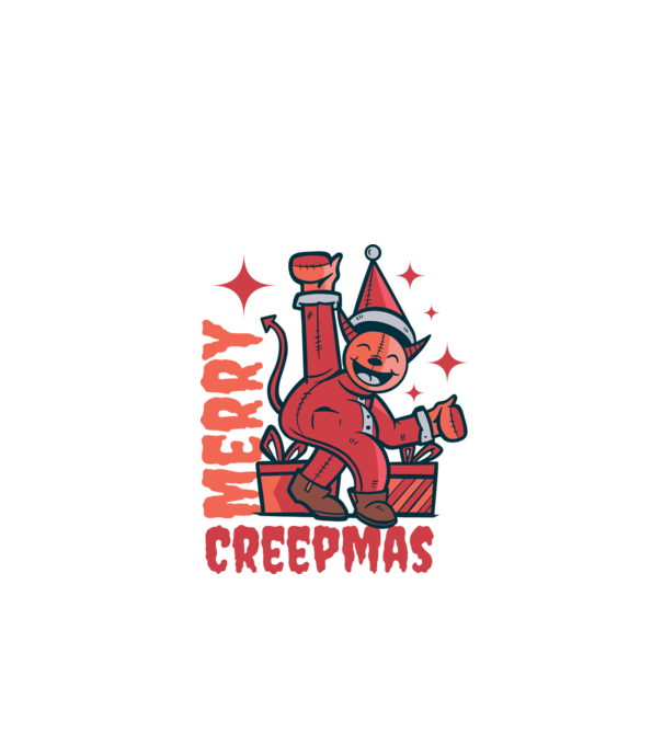 Merry Creepmas model alb pe tricou