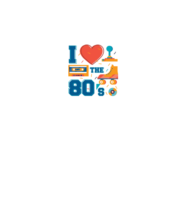'I love the 80s - Iubesc anii ''80' model alb pe tricou