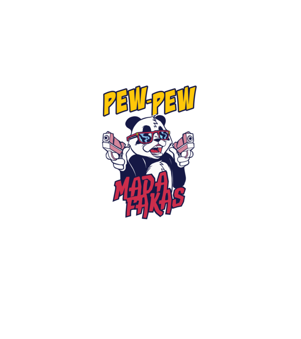 Pew Pew Pew Madafakas Panda model albastru deschis pe tricou