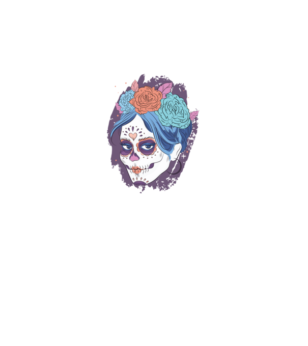 Dia de Los Muertos - Craniu cu flori model negru pe tricou