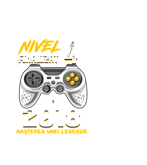 Nivel 4 finalizat. 2018 nașterea unei legende model alb pe tricou