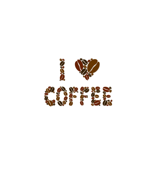 I Love Coffee model alb pe tricou