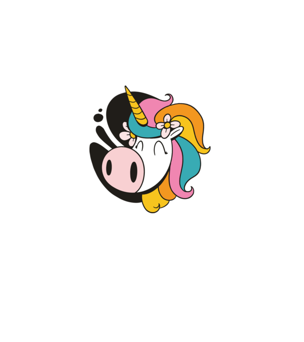 Unicorn drăguț model alb pe tricou