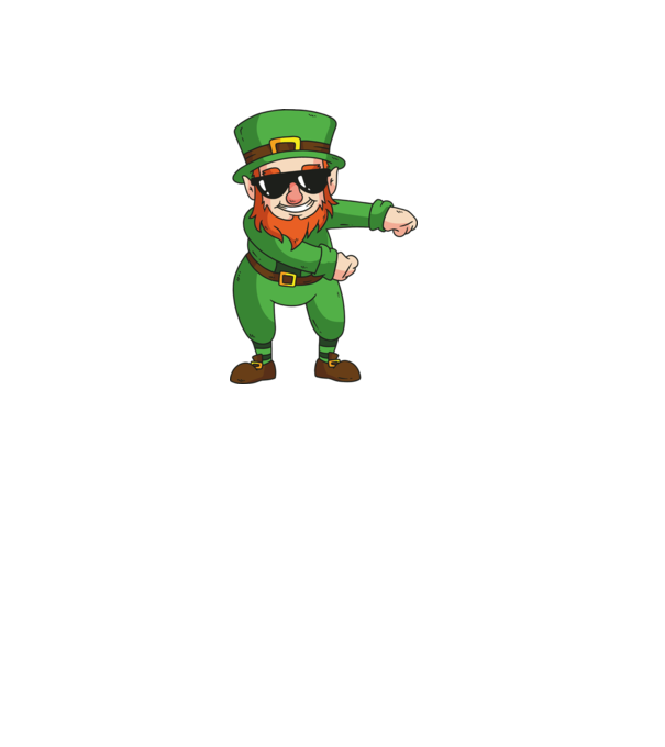 Leprechaun Floss DAB model alb pe tricou