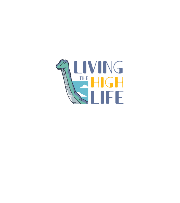 Living the High Life Dinosaur model negru pe tricou